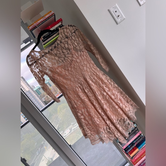 Free People Floral Lace Mesh Dress in Pale Pink in Four (4) - Picture 2 of 5